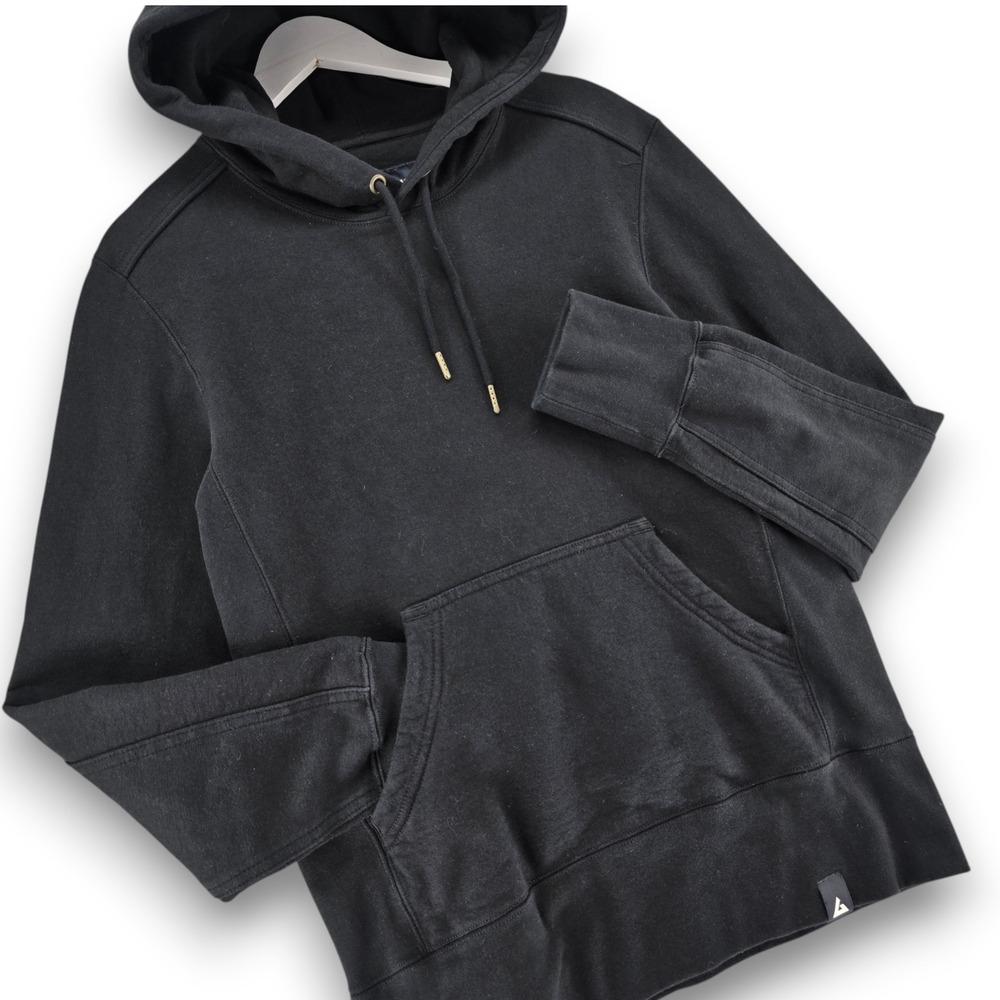 American Giant Hoodie Mens Small Black Cotton Pullover Heavyweight Made in USA - Picture 2 of 14
